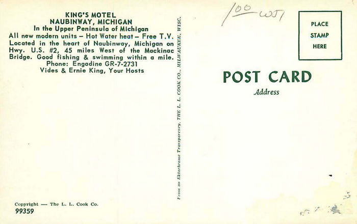 Adoba Hotel (Kings Motel) - Old Postcard (newer photo)